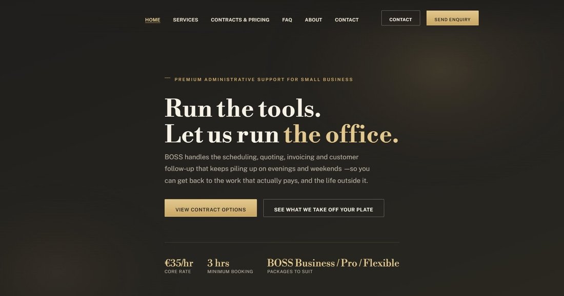 BOSS Dublin website homepage