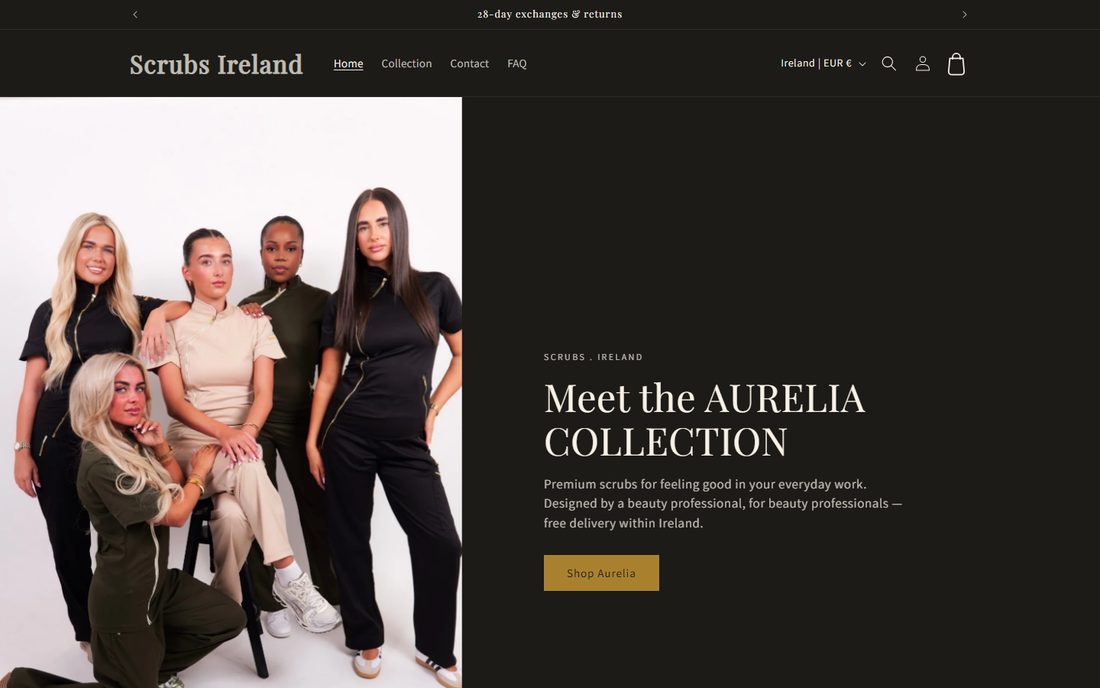 Scrubs Ireland online store homepage